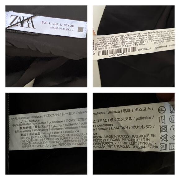 Zara Cutout Satin Effect Mini Black Dress Size L - Picture 8 of 14